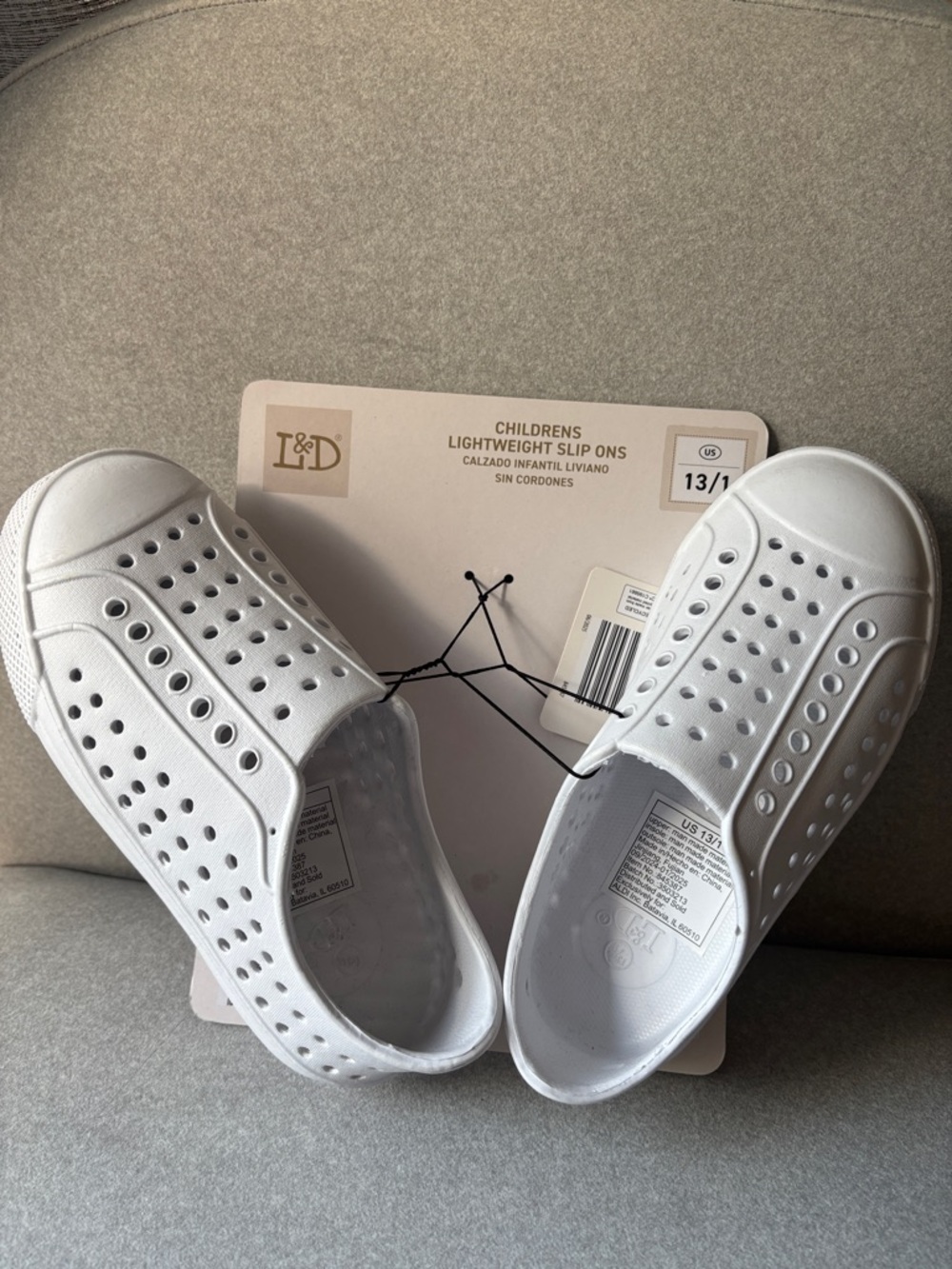 Lily & Dan Toddlers size 13/1 White Lightweight Slip-On shoes